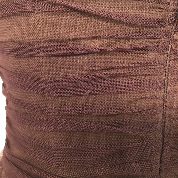 Betsy and Adam Strapless ruffles brown dress Sz 6 - Picture 6 of 8